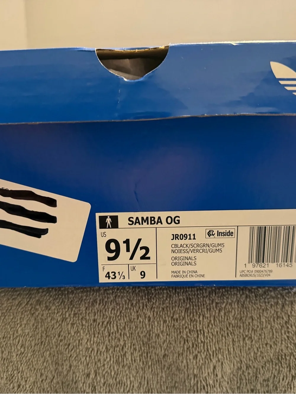 Full Grain Leather & Suede Size 9.5 NWT Adidas Samba OG Sneakers